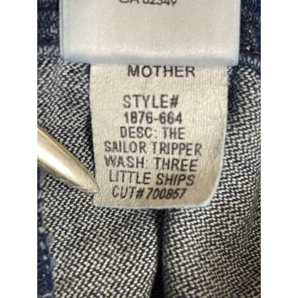 Mother Jeans Womens 28 Blue Sailor Tripper Flared High Rise Side Button Fly - Picture 12 of 15
